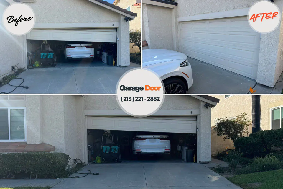 Before and after: garage door repair Brooklyn Park, MD